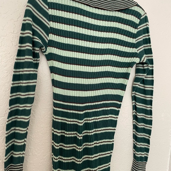 Free People Green Striped Sweater Dress - Picture 4 of 5